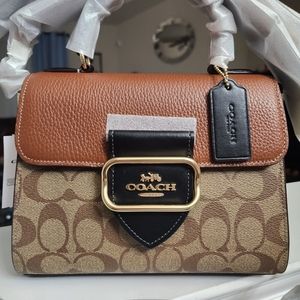 COACH MORGAN TOP HANDLE SATCHEL IN COLORBLOCK SIGNATURE CANVAS